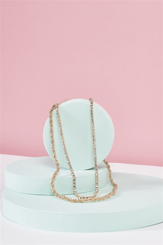 Rhinestone Double-Chain Necklace
